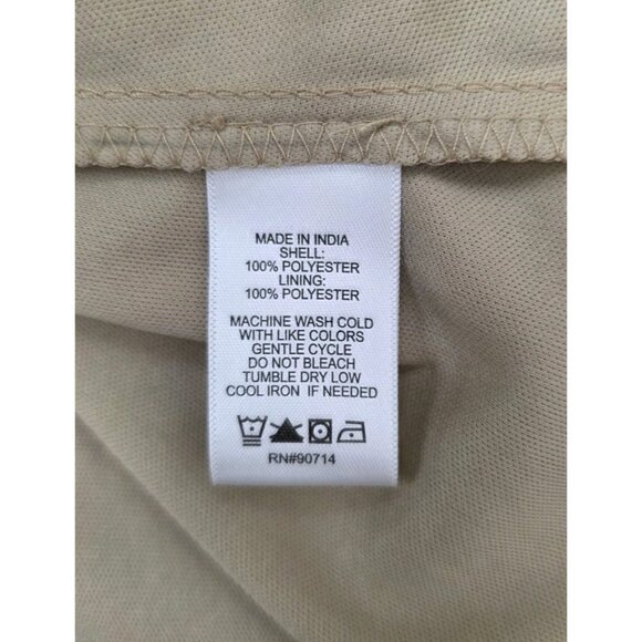 1.State Womens Dress Size Large Tan Floral Sleeveless High Neck Ruffle Lined - Picture 14 of 15